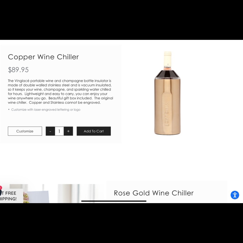 VINGLACE Wine Chiller - Copper